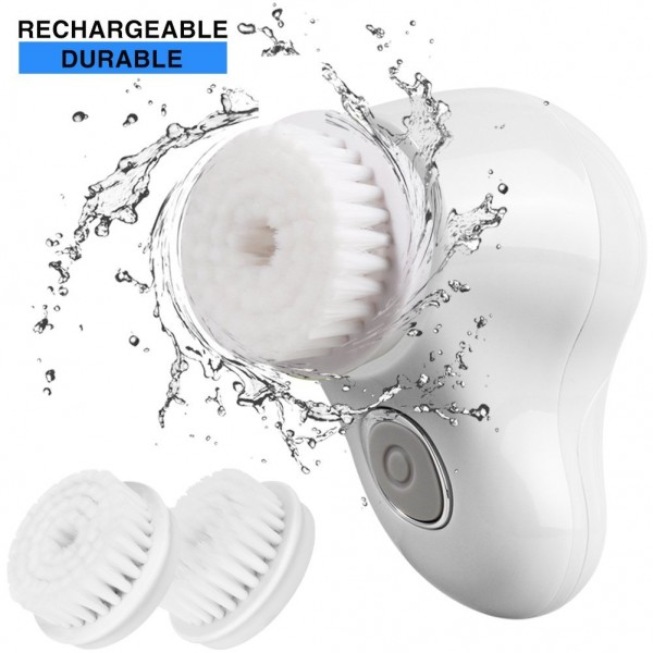Facial Cleansing Brush Rechargeable with 2 Brush H...