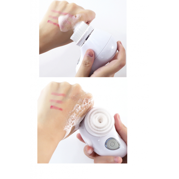 Facial Cleansing Brush Rechargeable with 2 Brush Heads, Portable Waterproof Cleansing System for Gentle Exfoliating, Removing Blackhead