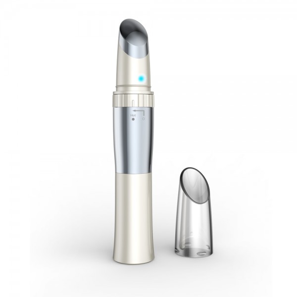 Facial Massager Sonic Ionic Anti-Aging Heated Wrinkle Pen Heated 42℃ ，Eliminate Eye Bags & Puffiness, Dark Circles, USB Rechargeable, (White)