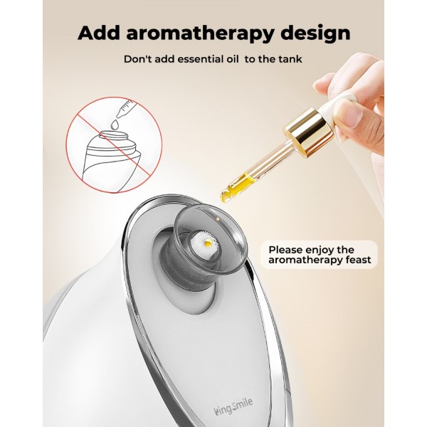 Kingsmile Facial Steamer for Face, 3 in 1 Face Steamer for Facial Deep Cleaning, Compact Nano Steamer - Aromatherapy, Adjustable Nozzle Warm Powerful Steam for Home SPA, Face Humidifier- SPA Headband